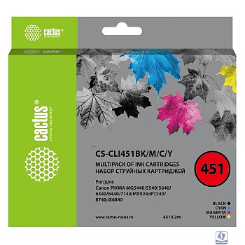 CACTUS CLI8C/M/Y Картридж струйный Cactus CS-CLI8C/M/Y многоцветный для Canon Pixma MP470/MP500 Комплект цветных картриджей
