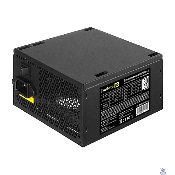 Exegate EX282044RUS Блок питания 600W Exegate 600PPH-LT,  80+, RTL, ATX, black, APFC, 12cm, 24p, (4+4)p, 5*SATA, 3*IDE