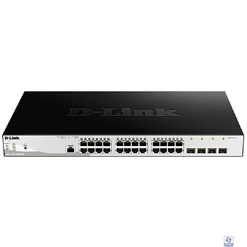 D-Link DGS-1210-28MP/ME/B2A PROJ Управляемый L2 коммутатор с 24 портами 10/100/1000Base-T и 4 портами 1000Base-X SFP (24 порта PoE 802.3af/at, PoE-бюджет 370 Вт)