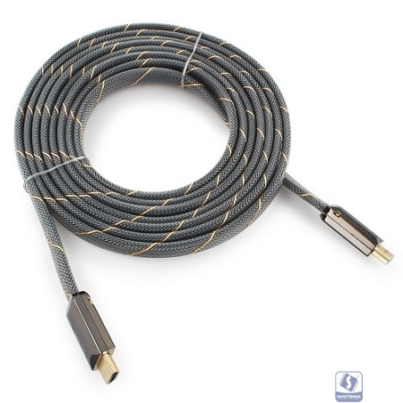 Кабель HDMI Cablexpert, серия Platinum, 4,5 м, v2.0, M/M, плоский, позол.разъемы, металлический корпус, нейлоновая оплетка, блистер (CC-P-HDMI04-4.5M)