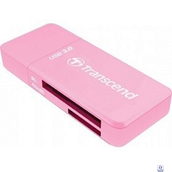 Внешний картридер Устройство чтения/записи флеш карт Transcend RDF5, SD/microSD, USB 3.0, Розовый [TS-RDF5R]