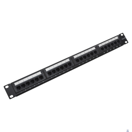 Повреждение упаковки Патч-панель 19" NEOMAX [NM-PP-1U24P-UC5E-D-101-BK] 1U, 24 порта, кат.5E, UTP, Dual IDC, цвет черный