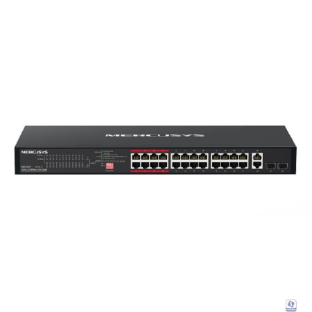 Mercusys MS126CP 24-портовый монтируемый в стойку PoE+ коммутатор 10/100 Мбит/с с 2 гигабитными портами