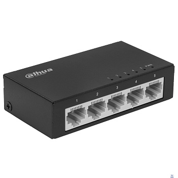 DAHUA DH-PFS3005-5ET 5-портовый неуправляемый коммутатор 5 RJ45 10/100 Мбит/с; 1 Гбит/с