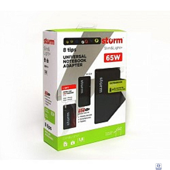 Адаптер для ноутбуков Storm SLU65/SLU65+, 65W, USB(2.1A), slim design + micro charger USB (MCM1)