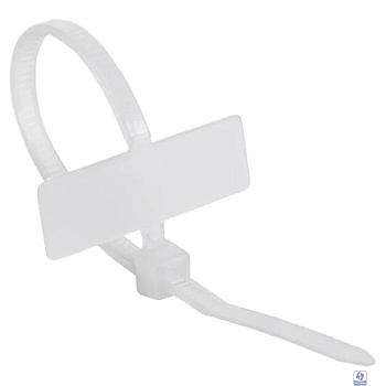 Rexant (07-0106) Хомут под маркер нейлоновый 100x2,5мм белый (100 шт/уп)