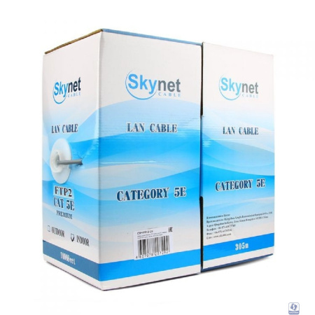 SkyNet Кабель Standart FTP indoor 4x2x0,48, медный, FLUKE TEST, кат.5e, однож., 305 м, box, серый [CSS-FTP-4-CU](АК5017624/1693107)