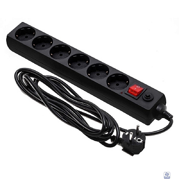 BURO Сетевой фильтр, 6 розеток, 3 метра, (600SH-16-3-B), черный (коробка) (475275)