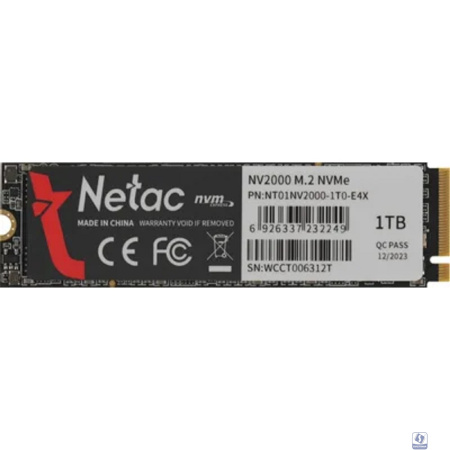 SSD Netac NV2000 PCIe 3 x4 M.2 2280 NVMe 3D NAND SSD 1TB NT01NV2000-1T0-E4X