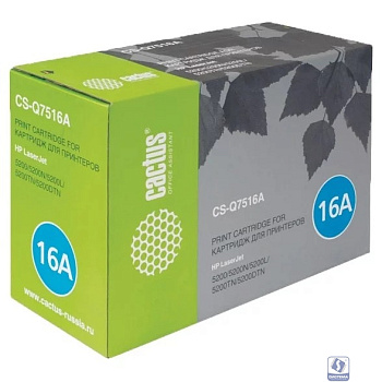 CACTUS Картридж лазерный Cactus CS-Q7516A черный (12000стр.) для HP LJ 5200/5200N/5200L/5200TN/5200DTN