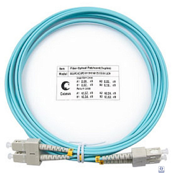 Cabeus FOP-50-SC-SC-3m Шнур оптический duplex SC-SC 50/125 mm OM3 3м LSZH
