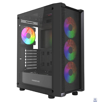 Powercase Mistral EA19, Tempered Glass, 4x 120mm ARGB PWM Fan, чёрный, ATX  (CMAEA19-A4)