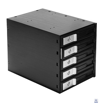 Exegate EX264646RUS Корзина для HDD Exegate HS535-01 (универсальная, на 5*3,5" SATA/SAS HDD, занимает 3*5,25" отсека)