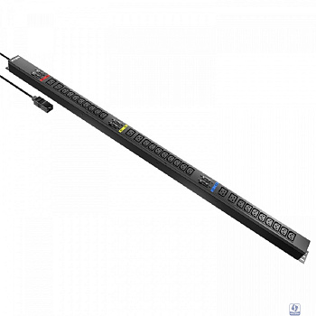 NTSS Блок распр.питания NTSS, Basic, 3ф32А, 22кВт, 6 гидр.авт., (24)С13, (6)С19, сталь, 3м каб., вил. IEC 60309 NTSS-PDU-KB512406-3025