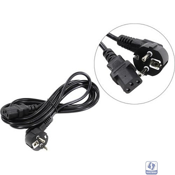 Exegate ES281000RUS Кабель питания ExeGate Special PC-3S (Евровилка угловая Schuko->С13) 3*0.5mm2, CCA, черный, 3м.