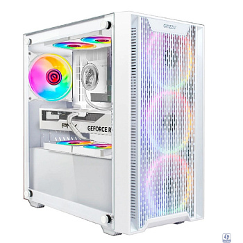 Ginzzu CL660 mATX FAN 4*12FRGB  передняя панель Решетка Белый