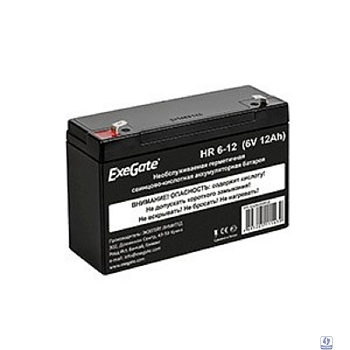 Exegate EX282955RUS Аккумуляторная батарея HR 6-12 (6V 12Ah, клеммы F1)