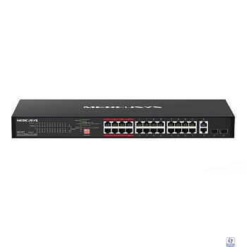Mercusys MS126CP 24-портовый монтируемый в стойку PoE+ коммутатор 10/100 Мбит/с с 2 гигабитными портами