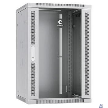 Cabeus SH-05F-18U60/35-R Шкаф телекоммуникационный настенный разобранный 19" 18U 600x350x901mm (ШхГхВ) дверь стекло, цвет серый (RAL 7035)