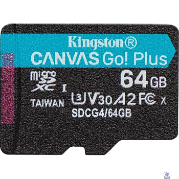 Micro SecureDigital 64GB Kingston SDCG4/64GBSP Canvas Go! Plus V30 A2 w/o adapter