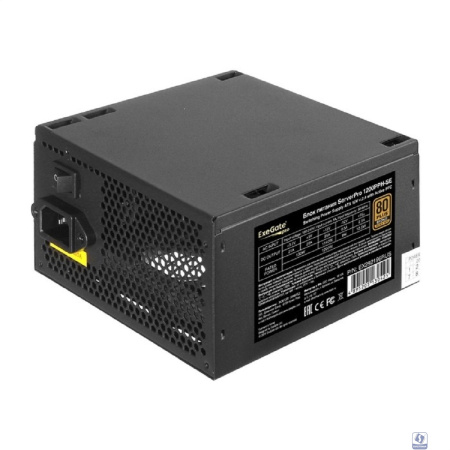 Exegate EX292196RUS Серверный БП 1200W ExeGate ServerPRO 80 PLUS® Bronze 1200PPH-SE (ATX, for 3U+ cases, APFC, КПД 89% (80 PLUS Bronze), 12cm fan, 24pin, 2x(4+4)p, 6xPCI-E, 8xSATA, 4xIDE, box, black)
