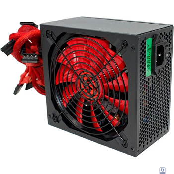 Ginzzu PC500 14CM(Red) 80+ black,APFC,24+4p,2 PCI-E(6+2), 5*SATA, 4*IDE,оплетка, кабель питания,цветная коробка