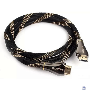 Кабель HDMI Cablexpert 19M/19M, v2.1, 8К, медь, позол.контакты, оплетка, 1.5м, черный, пакет (CCP-HDMI8K-1.5M)