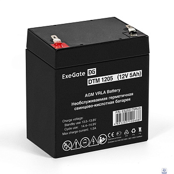 Exegate ES255175RUS Аккумуляторная батарея DTM 1205/EXS1250 (12V 5Ah, клеммы F1)