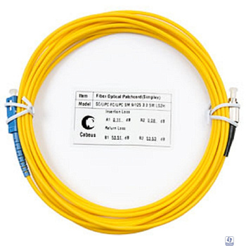 Cabeus FOP(s)-9-SC-FC-5m Шнур оптический simplex SC-FC 9/125 sm 5м LSZH