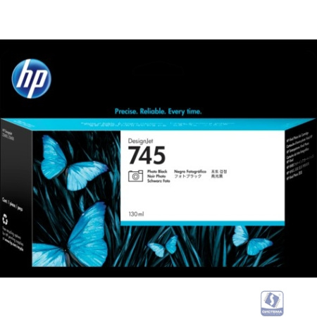 Картридж HP 745 струйный черный фото (130 мл)