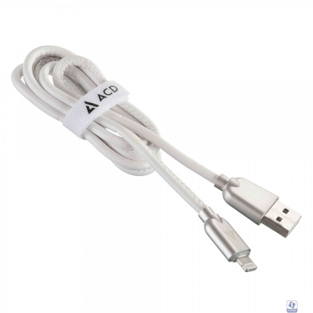 Кабели USB ACD USB кабель ACD-Allure Lightning ; USB-A Кожа, 1м, белый (ACD-U926-P5W)