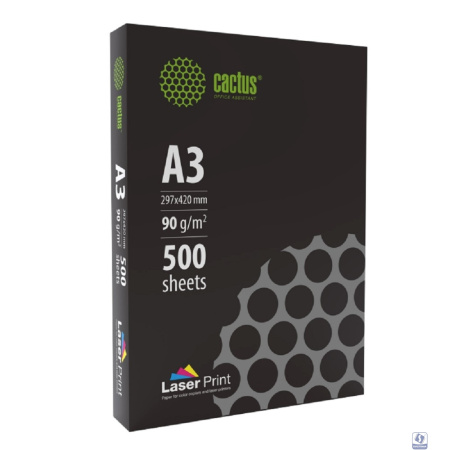 Бумага Cactus CS-LPA390500 A3/90г/м2/500л./белый для лазерной печати
