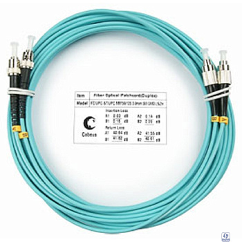 Cabeus FOP-50-FC-ST-5m Шнур оптический duplex FC-ST 50/125 mm OM3 5м LSZH