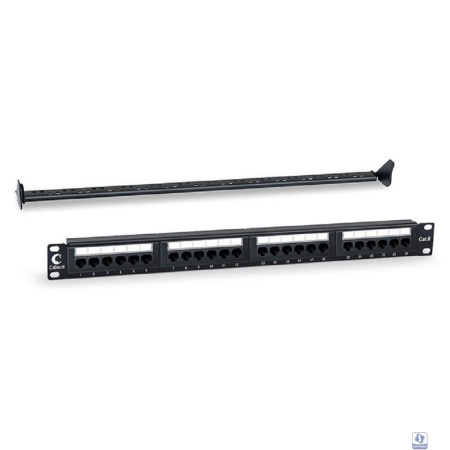 Cabeus PL-24-Cat.6-Dual IDC Патч-панель 19" (1U), 24 порта RJ-45, категория 6, Dual IDC, с задним кабельным организатором