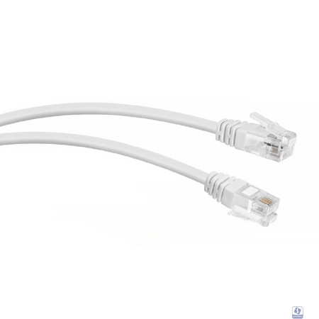 Cabeus PC-TEL-RJ12-10m Патч-корд телефонный 2х6р4с, белый, PVC, 10 м