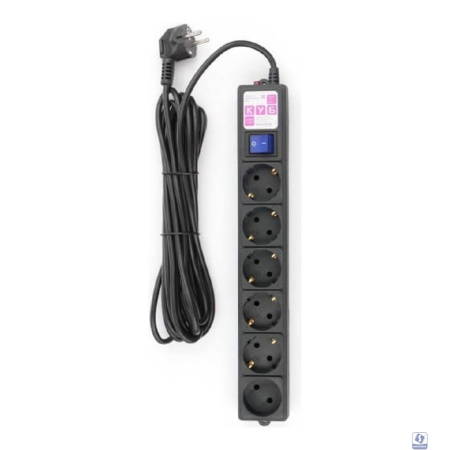 Power Cube Фильтр-удлинитель 5м 6 р 16А SPG6-B5M (21889), черный