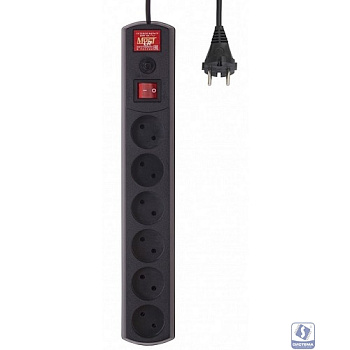 MOST Сетевой фильтр LR 1.7м (6 розеток) черный (коробка)