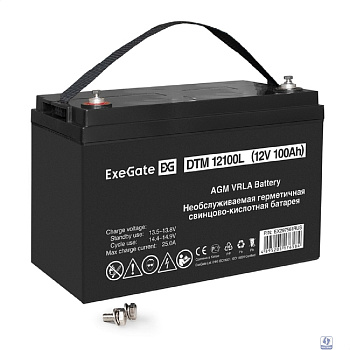 Exegate EX297561RUS Аккумуляторная батарея ExeGate DTM 12100L (12V 100Ah, болт М6)