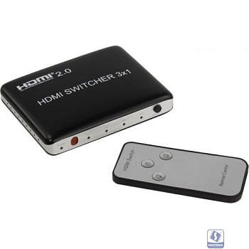 ORIENT HS0301H-2.0, HDMI 4K Switch 3->1, HDMI 2.0/3D, HDR, UHDTV 4K/ 60Hz (3840x2160)/HDTV1080p, HDCP2.2, встроенный ИК приемник, пульт ДУ, внешний БП 5В/1А