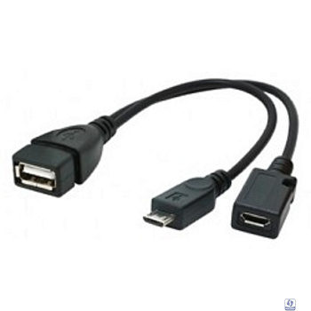 Cablexpert Кабель USB 2.0 OTG USBAF/MicroBM, 0.15м, с доп питанием, пакет (A-OTG-AFBM-04)