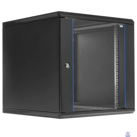 ЦМО Шкаф телекоммуникационный настенный разборный 12U (600х650) дверь стекло,цвет черный (ШРН-Э-12.650-9005) (1коробка)
