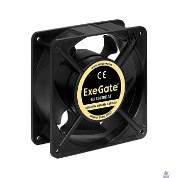 Exegate EX289019RUS Вентилятор 220В ExeGate EX12038BAT (120x120x38 мм, 2-Ball (двойной шарикоподшипник), клеммы, 2700RPM, 43dBA)