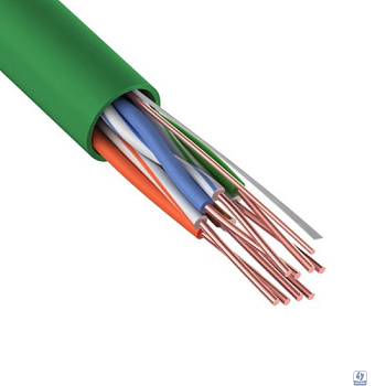 Rexant (01-0061-R) Кабель витая пара U/UTP, CAT 5e, PVC, нг(А)-LSLTx, 4х2х0,52мм, 24AWG, INDOOR, SOLID, зеленый, 305м, РФ