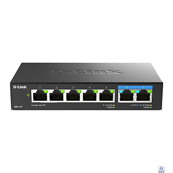 D-Link DMS-107/A1A Коммутатор с 5 портами 10/100/1000Base-T и 2 портами 100/1000/2.5GBase-T
