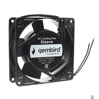 Gembird Вентилятор 92x92x25 AC 220 втулка 2 pin провод 30 см [AC9225S22H]