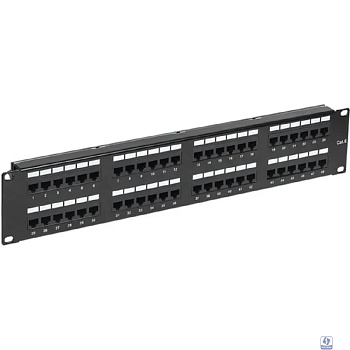 Rexant (02-0232) Панель коммутационная с кабельными органайзерами 19", 2U, 48 портов, RJ-45, CAT 6, UTP PRO
