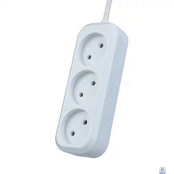 Perfeo сетевой удлинитель без заземления "RU POWER", 5,0м, 3 розетки, белый (Р16-012)