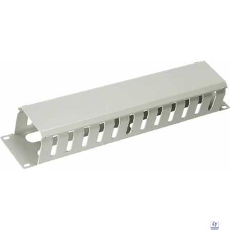 Cabeus JB07-2U-GY Кабельный органайзер 19" 2U с крышкой, металлический, цвет серый (RAL7035)