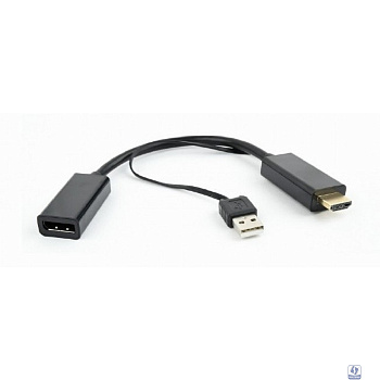 Cablexpert Конвертер HDMI->DisplayPort  HD19M+USBxHD20F, черный (DSC-HDMI-DP)