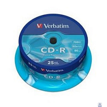 Verbatim  Диски CD-R  25 шт. 52-x 700Mb, Cake Box (43432)